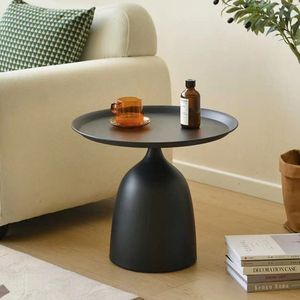 Table d'appoint ronde créative en métal noir, table basse moderne pour salon, décoration de balcon, table de salon - Product Image 5