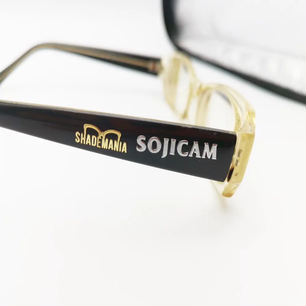 Autocollant en forme de lettre, étiquette de matière première pour lunettes de soleil, Logo clair 3d, cosmétique, imperméable, personnalisé