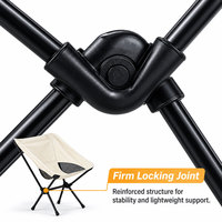 Chaise de camping pliante Moon Chair d'extérieur, chaise de relaxation légère avec structure en tube d'acier en X et tissu Oxford 600D respirant