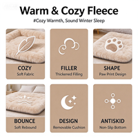 Coussin pour chien lavable, surélevé, en microfibre pelucheuse, pour chiens âgés, grand modèle, pour la maison, toutes saisons, pour sols en bois dur