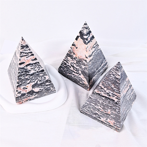 Pirámides de cristal espiritual natural Pirámide de jaspe de cebra <span class=keywords><strong>rosa</strong></span> para equilibrio de Reiki de meditación - Product Image 3