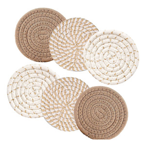 Juego de Posavasos Minimalistas de Algodón Tejido a Mano para Decoración de Sala de Estar, Protección de Mesa, Posavasos Tejidos para Tazas y Mesa de Café - Product Image 6
