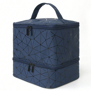 Sac cosmétique double couche en PU, grande capacité, portable, pour rangement de vernis à ongles, avec grille de séparation, <span class=keywords><strong>kit</strong></span> de manucure – Vente chaude - Product Image 6
