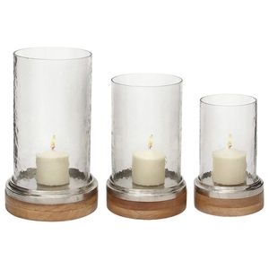 Porte-bougie en bois et verre pour la table - Product Image 3