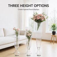 Vente flash : Support à fleurs, table, vase en verre cylindrique, pièce maîtresse pour la décoration de mariage, de fête et d'événements