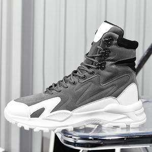 Baskets montantes décontractées pour hommes, personnalisables avec logo de marque, toutes saisons, chaudes, en daim uni doublé, style sport et marche, motifs floraux - Product Image 4