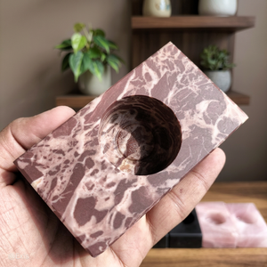 Portavelas personalizado de jaspe y Chocolate de alta calidad, soporte de vela de cristal que mejora la comunicación, venta al por mayor - Product Image 5