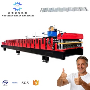 Machine de fabrication de panneaux de toiture double couche pour usines à grande portée, machine de profilage automatique double couche entièrement automatique - Product Image 1