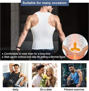 Débardeurs de sport ajustables YuMe Silm pour hommes, haut de compression avec fermeture à crochet sur le devant, veste amincissante pour le corps - Product Image 6