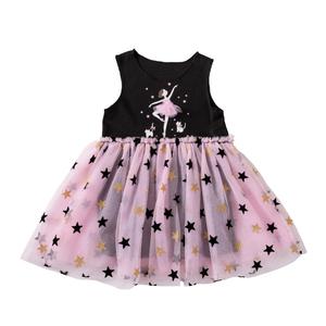 <span class=keywords><strong>Robe</strong></span> sans manches respirante à motif étoile pour bébés filles, idéale pour garder au frais en été chaud - Product Image 4