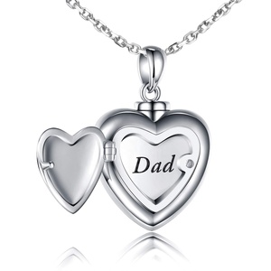 para siempre en <span class=keywords><strong>mi</strong></span> corazón, mamá y papá joyería de la cremación de plata esterlina urna COLLAR COLGANTE para cenizas recuerdo - Product Image 1