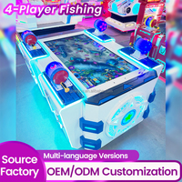 Console de jeu d'arcade en métal pour quatre joueurs avec prise en charge de l'anglais pour le divertissement des enfants et les jeux de pêche