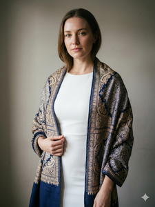 Châle luxueux en viscose brodé, imprimé numérique, à longues franges, écharpe d'hiver traditionnelle, douce, chaude, respirante, confortable et élégante - Product Image 2