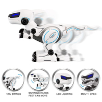 Dinosaurio de Control Remoto, Robot RC Inteligente Programable, Juguete de Tiranosaurio Rex para Niños, Camina, Baila, Rugido, Robots Dinosaurio con Luces LED