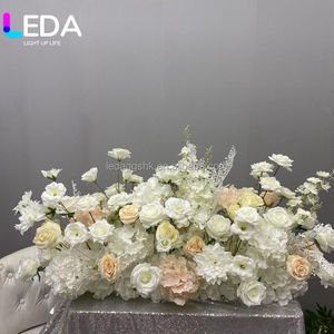 Guirlande de fleurs artificielles en soie blanche LEDA pour décoration de mariage, rangée florale pour événements, centre de table, chemin de table fleuri - Product Image 6