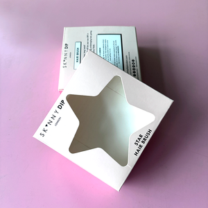 Nhà Máy Tùy Chỉnh In Logo Gấp Thùng Carton Nhỏ Hộp Thẻ Trắng Hộp Giấy Bao Bì Với Nắp Cửa Sổ Sao Trong Suốt - Product Image 4