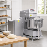 Mélangeur à spirale professionnel en acier inoxydable à double vitesse pour pâte de blé 50kg 75kg 100kg 380L, mélangeur de poudre numérique
