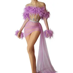 birthday sexy dress Sexy Strapless Champagne Birthday Dresses Sparkle Birthday Outfits P794 main image 0