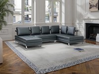Ensemble de canapés de salon de villa moderne classique de haute qualité en cuir véritable en forme de L avec structure en métal inoxydable personnalisable Garantie 2 ans