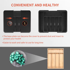 <b>Plastic</b> Kitchen <b>Drawer</b> Organizer with 8 Compartments Eco-friendly PP <b>Plastic</b> <b>Storage</b> Solution for Chopsticks/Spoon Modern Design - Product Image 4