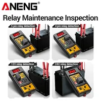 Testeur de relais numérique ANENG RT01 12V 24V automobile, détecteur de relais 4 et 5 broches avec affichage de la tension de la batterie pour diagnostic automobile