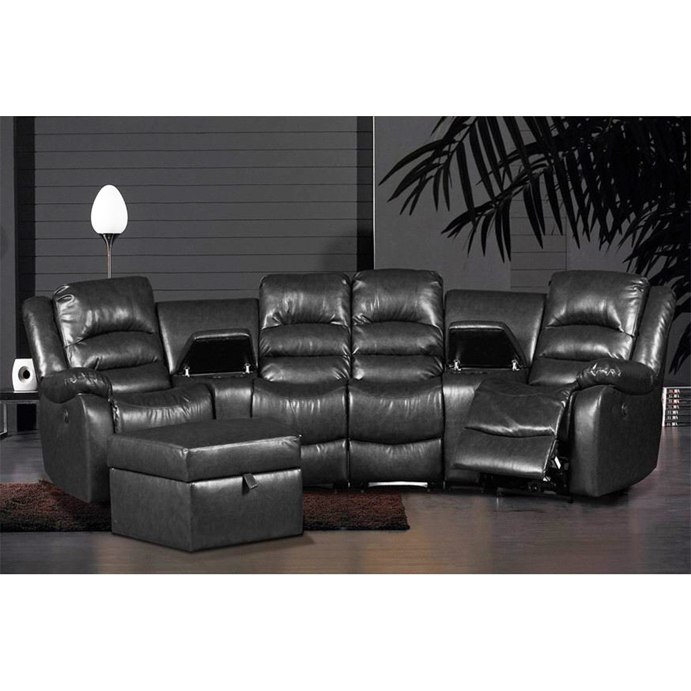 Высокое качество от производителя из мягкой кожи 4 местный проектор для домашнего кинотеатра кресло гостиная диван-кровать