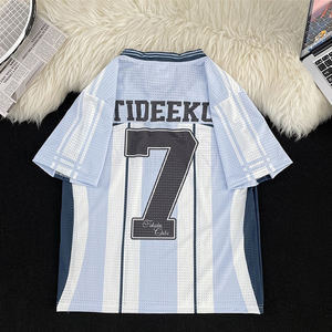 Sporty V-Neck Jersey Short Sleeve T-<b>Shirt</b> Women Loose Hip-Hop Style T-<b>Shirt</b> Women Number Couple Top Trendy - Product Image 5