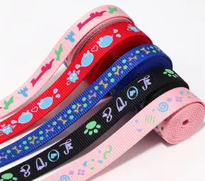 50mm Polyester Cotton Jacquard Webbing Printed-Polyester-Webbing Polyester Sublimation Printed Webbing Tape For Dog Collar