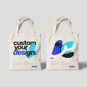Custom Eco Natural Reusable Cotton Twill Tote Bag Shoulder Strap All Season Shopping Bag Featuring Colorful Logo Customized - Product Image 5