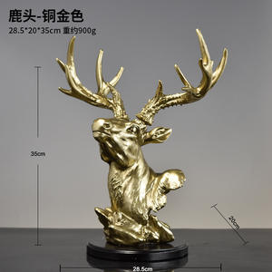 Personalizado nórdico animal ornamento resina simulación <span class=keywords><strong>3D</strong></span> cabeza de ciervo decoración sala de estar modelo habitación TV gabinete vino gabinete estatua - Product Image 2