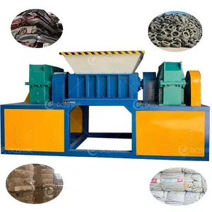 Automatic Used Car Motor cycle Tyre Recycling Waste Rubber Tires Products Crushing Double Shaft Shredder Machine For Sale