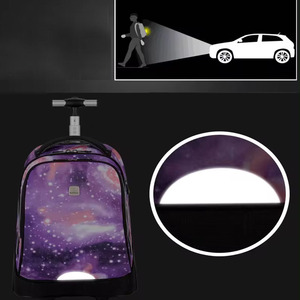 Mochila Escolar Personalizada OEM <span class=keywords><strong>de</strong></span> 18 Pulgadas <span class=keywords><strong>con</strong></span> <span class=keywords><strong>Ruedas</strong></span> <span class=keywords><strong>Grandes</strong></span> <span class=keywords><strong>de</strong></span> Nailon Impermeable, Tipo Carrito <span class=keywords><strong>de</strong></span> <span class=keywords><strong>Viaje</strong></span> para Niños y Niñas - Product Image 6