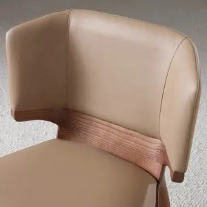 İskandinav modern basit İtalyan tasarımcı katı ahşap yemek sandalyesi wabi-sabi retro restoran sandalyesi