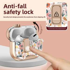 Nuevo Diseño, Funda Protectora Portátil Multifuncional de TPU+PC Rosa con Tapa Abatible y Soporte <span class=keywords><strong>para</strong></span> <span class=keywords><strong>Airpods</strong></span> Pro 3, <span class=keywords><strong>Airpods</strong></span> 4/3/2/1, Pro2 - Product Image 4