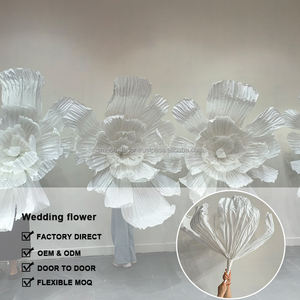 Fleurs artificielles uniques en soie artificielle, faites à la main, lisses, toile de fond, fleur géante blanche pour mariage, Noël et décoration de rentrée scolaire - Product Image 2