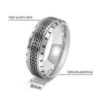Nouvelle conception, bague originale, style vintage, nœud celtique nordique, amulette viking, inscription antique, or, acier inoxydable, bague pour homme, bijoux