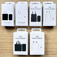 Chargeur mural portable PD 25W T2510 USB-C à charge rapide, adaptateur de voyage pour Samsung avec câble Type C, compatible UE/US