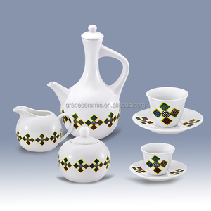 Porcelana fina de cerámica, juego de café tradicional etíope con personalizado, Rekebot <span class=keywords><strong>Habesha</strong></span>, 23 Uds., 17 Uds. - Product Image 1