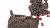 Pot Bunga Sukulen Bentuk Rusa Ramah Lingkungan dari Anyaman Rotan Willow, Kapasitas 10L, Gaya Rustic, Grosir