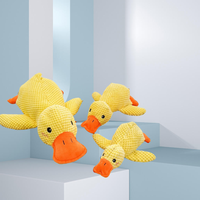 Jouet couineur pour chien en peluche canard jaune, jouet à mâcher durable pour la dentition des chiots, jouet en peluche doux pour animaux de compagnie pour l'heure du sommeil