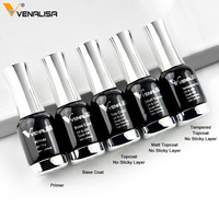 VENALISA 7.5ml & 12ml Gel de finition sans résidu à base de verre trempé, Base Coat Peel-Off, Vernis Gel Mat Basique, Gels de vernis, Primer Acrylique
