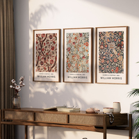 Lot de 3 affiches murales vintage William Morris à imprimé floral, design classique, sans cadre, pour la décoration de la maison et des hôtels