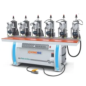 KINGISO China Factory Six Heads Hinge Drilling Machine Woodworking Boring Machine Multi Head Hinge Boring Machine