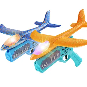 Grosir mainan luar ruangan anak-anak tempur udara busa keluaran senapan ringan busa Pistol ejeksi pesawat dengan lampu