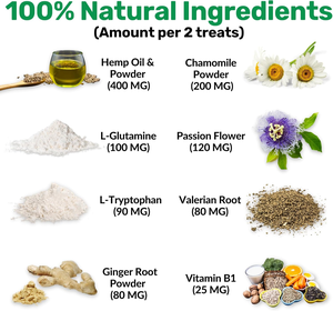 Snack per Cani alla Canapa per Alleviare l'Ansia, Trattamenti Calmanti per Detergere l'Abbaio e lo Stress, Integratore per la Salute degli Animali - Product Image 2