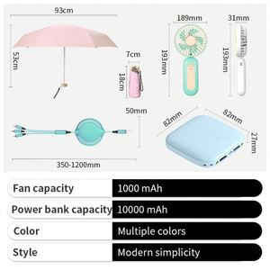 ชุดของขวัญพัดลมพกพาขนาดเล็กพร้อมร่ม 2 ชิ้น สำหรับสาวๆ ต้อนรับกลับบ้าน - Product Image 2