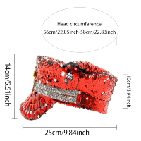 Chapeau de capitaine en peluche personnalisé rouge et or avec sequins et strass rubis, 3 MOQ, pour festival, plage, fête, unisexe, luxe, style Burning Man, vente en gros