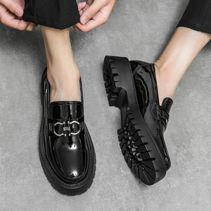 Mocasines Formales Casuales de Negocios para Hombre, Zapatos de Boda de Moda, con Suela Gruesa y Parte Superior de Goma Sólida - Product Image 4