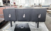 Buffet moderne de luxe en cuir, meuble de rangement, credenza, meuble de salle à manger, console
