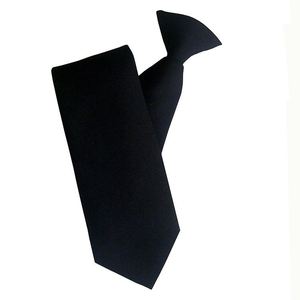 Corbata de Seguridad de Poliéster Negra de Estilo Clásico para Hombre con Clip - Product Image 2